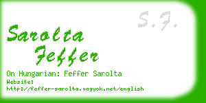 sarolta feffer business card